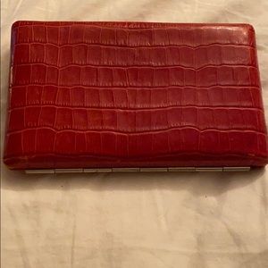 Red crocodile large wallet